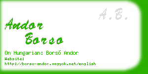 andor borso business card